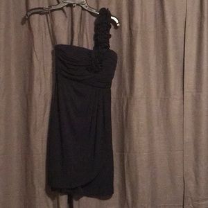 Navy blue one shoulder cocktail dress- size small